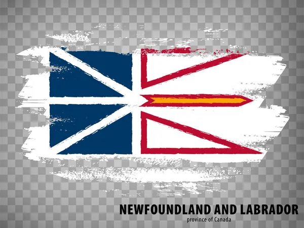 래브라도 붓질로 캐나다 플래그 뉴펀들랜드 래브라도 Flag Province Newfoundland 래브라도 — 스톡 벡터