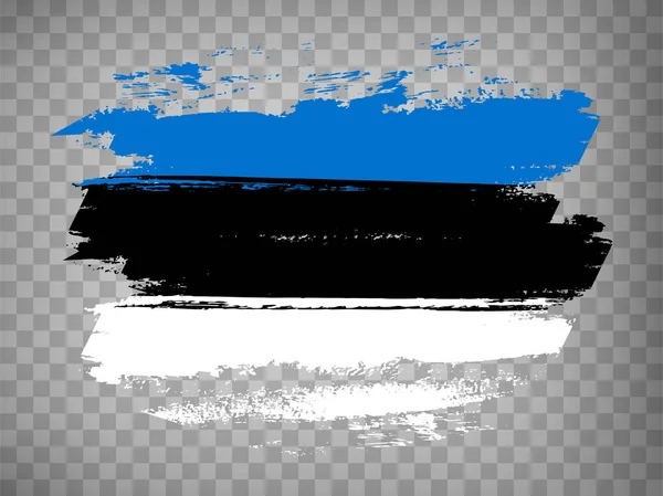 Vlajka Estonsko Tahu Štětcem Pozadí Flag Republic Estonia Transparent Backrgound — Stockový vektor