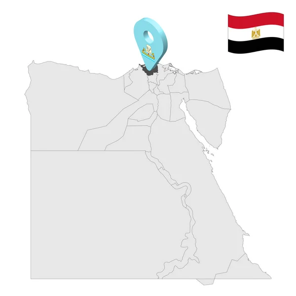 Ubicación Kafr Sheikh Governorate Mapa Egipto Señal Ubicación Similar Bandera — Archivo Imágenes Vectoriales