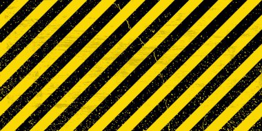 Black yellow stripes wall. Hazard industrial striped road warning. Yellow black diagonal stripes. Blank Warning Sign. Template. Vector illustration EPS10.