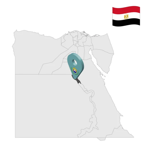 Ограбление Провинции Идлиб Карте Египта Трехмерный Знак Местоположения Похожий Флаг — стоковый вектор