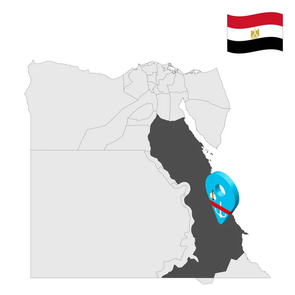 Location Red Sea Governorate Map Egypt Location Sign Similar Flag — Stockvector