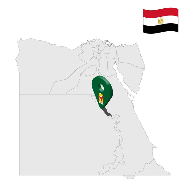 Місце Розташування Сохагської Губернії Карті Єгипту Знак Схожий Прапор Сохагу — стоковий вектор