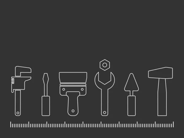 Professional Handyman Services Vector Banner Template Tools Collection Text Space — Stockvektor