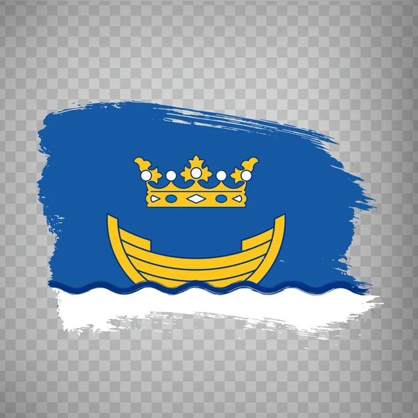 Flag Helsinki Brush Strokes Flag Helsinki Capital Finland Transparent Background — Stok Vektör