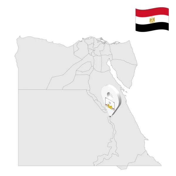 Провинция Луксор Карте Египта Знак Расположение Похож Флаг Луксора Карта — стоковый вектор