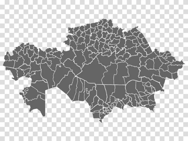 Blank Map Republic Kazakhstan High Quality Map Kazakhstan Districts Transparent — Image vectorielle