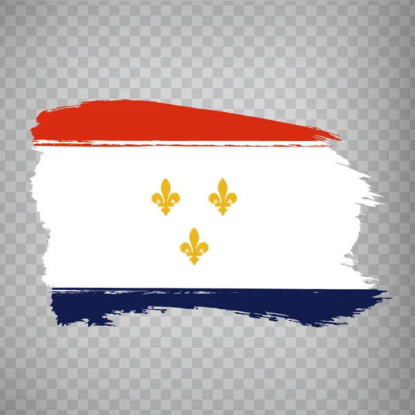 Flag New Orleans City Brush Strokes State Louisiana Usa Flag — Image vectorielle