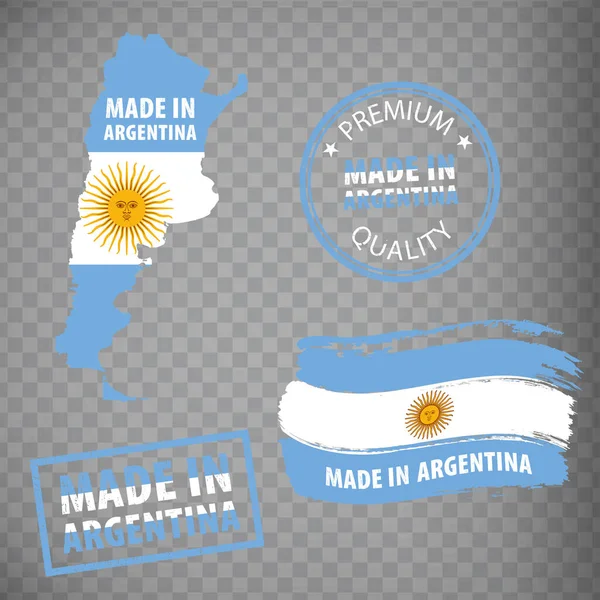 Made Argentina Rubber Stamps Icon Isolated Transparent Background Manufactured Produced — Stock vektor