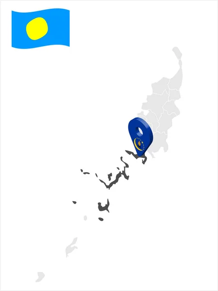 Location State Koror Map Palau Location Sign Koror Quality Map — Wektor stockowy