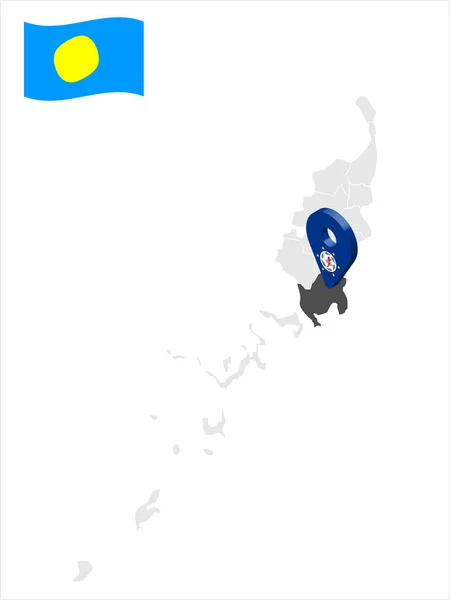 Location State Airai Map Palau Location Sign Airai Quality Map — Stockvektor