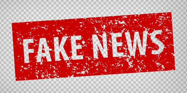 Дизайн Марки Fake News Прозорому Фоні Помаранчева Гумова Марка Словами — стоковий вектор