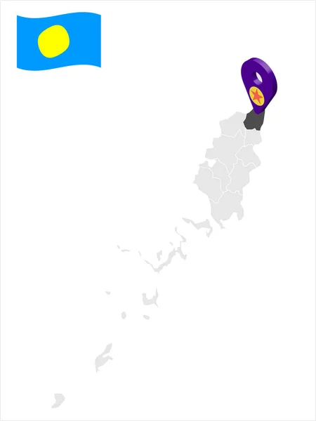 Location State Ngaraard Map Palau Location Sign Ngaraard Quality Map — Wektor stockowy