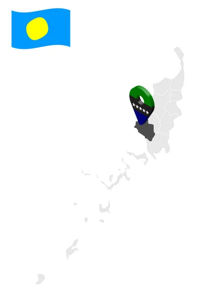 Location State Aimeliik Map Palau Location Sign Aimeliik Quality Map — Wektor stockowy