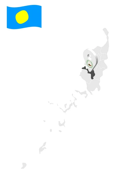 Location State Ngatpang Map Palau Location Sign Ngatpang Quality Map — Vector de stock