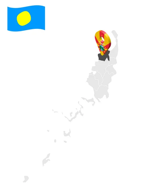 Location State Ngardmau Map Palau Location Sign Ngardmau Quality Map — Wektor stockowy