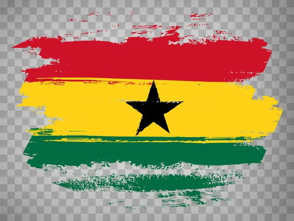 Flag Ghana Brush Stroke Background Flag Ghana Transparent Backrgound Your — 스톡 벡터