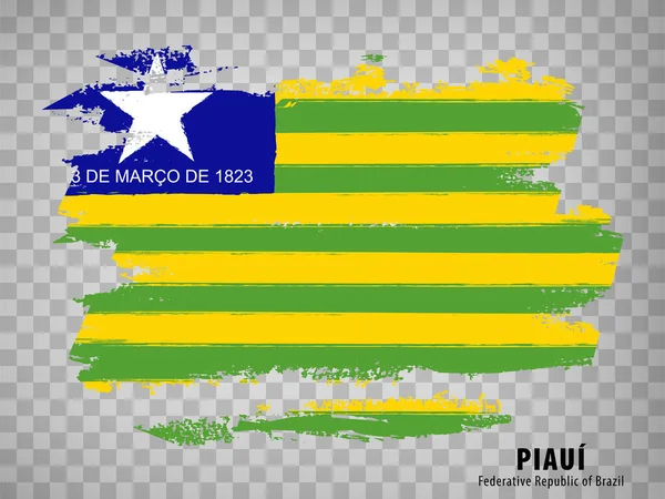 Государственный Флаг Пьяуи Мазков Кистью Федеративная Республика Бразилия Флаг Piaui — стоковый вектор