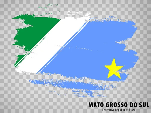 Flag Mato Grosso Sul Brush Strokes Federal Republic Brazil Flag — Vettoriale Stock