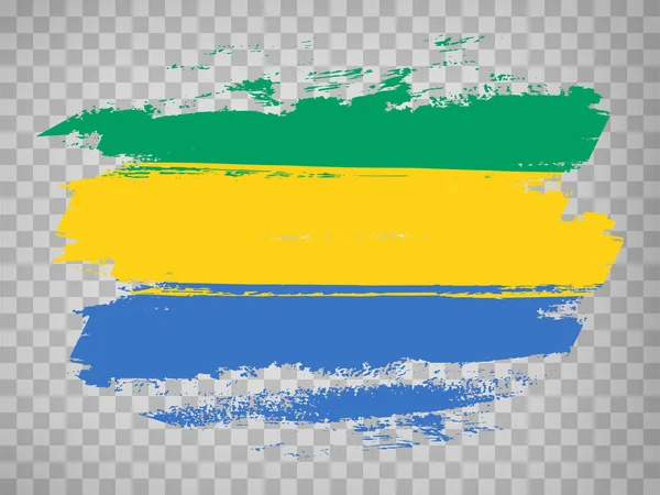 Flag Gabon Brush Stroke Background Flag Gabon Transparent Backrgound Your — Stockový vektor