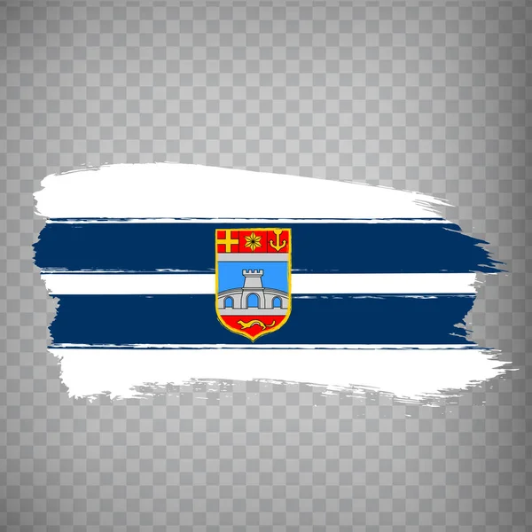 Flag Osijek Baranja County Brush Strokes Flag Osijek Baranja Transparent — Vector de stock