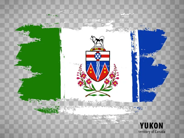 Flag Yukon Brush Strokes Canada Flag Yukon Territory Title Transparent — Archivo Imágenes Vectoriales