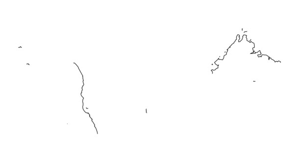 Malaysia Map Outline Country Border White Background Appearance National Flag — 비디오