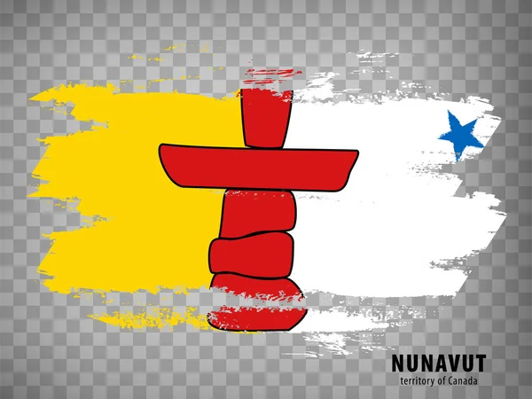 Flag Nunavut Brush Strokes Canada Flag Nunavut Territory Title Transparent — Vettoriale Stock