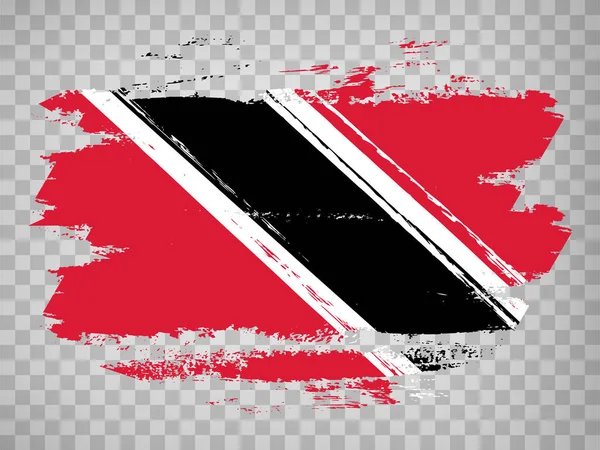 Flag Trinidad Tobago Brush Stroke Background Flag Trinidad Tobago Transparent — Stock Vector