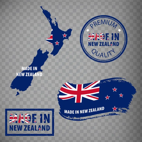 Made New Zealand Rubber Stamps Icon Isolated Transparent Background Manufactured — Stok Vektör