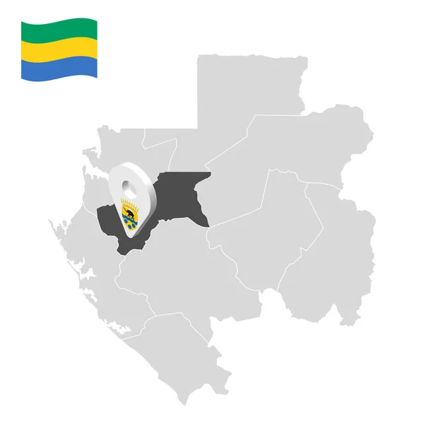 Ubicazione Provincia Moyen Ogooue Sulla Mappa Gabon Indicativo Posizione Simile — Vettoriale Stock