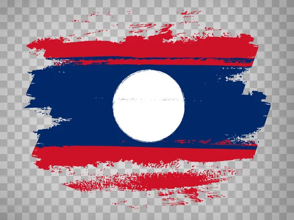 Zászló Laosz Ecset Stroke Háttér Zászló Laosz Átlátszó Backrgound Weboldal — Stock Vector
