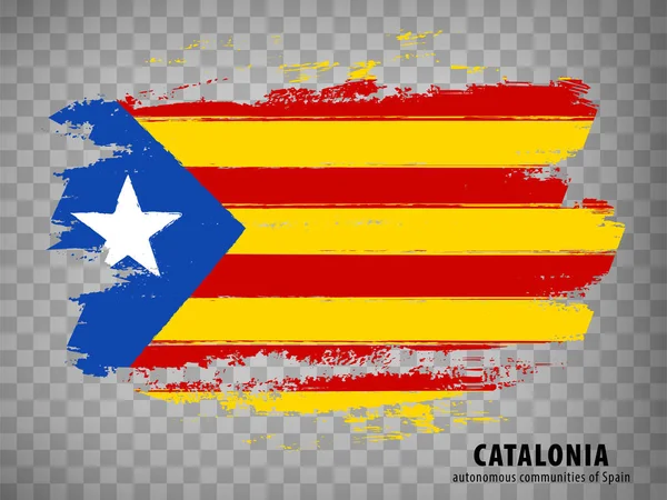 Pinceladas Bandera Cataluña Bandera Cataluña Sobre Fondo Transparente Para Diseño — Vector de stock