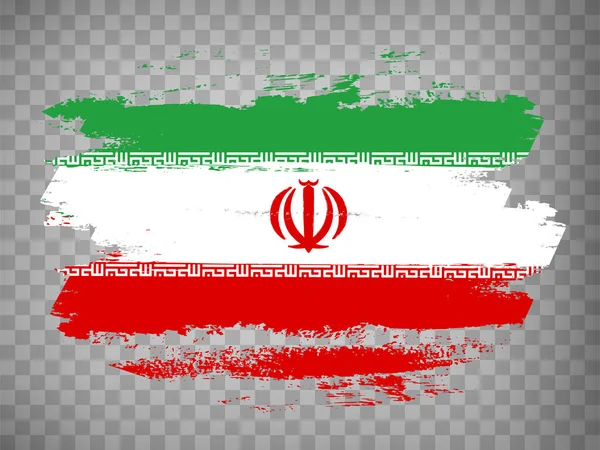 Bandiera Iran Pennello Ictus Sfondo Bandiera Dell Iran Backrgound Trasparente — Vettoriale Stock