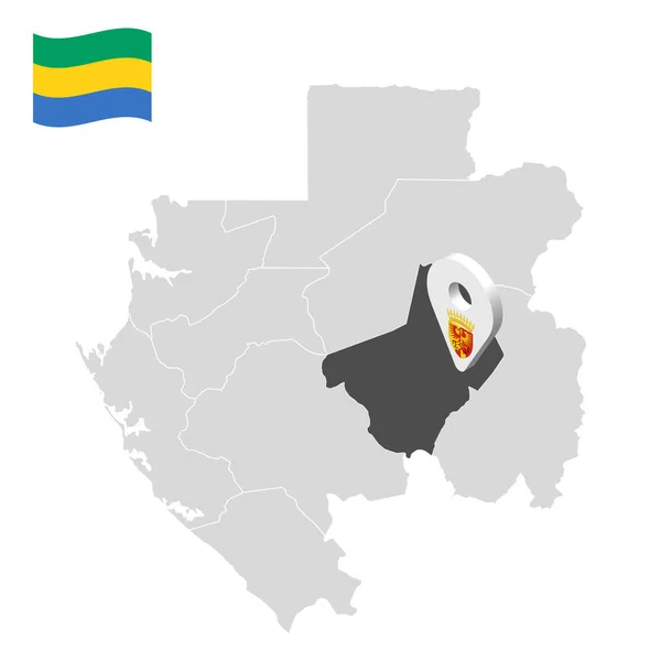 Ubicazione Provincia Ogooue Lolo Sulla Mappa Gabon Indicativo Posizione Simile — Vettoriale Stock