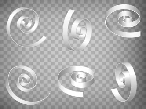 Набор Перспективных Проекций Спирали Прозрачном Фоне Высокодетальный Трехмерный Хелп Абстрактная — стоковый вектор