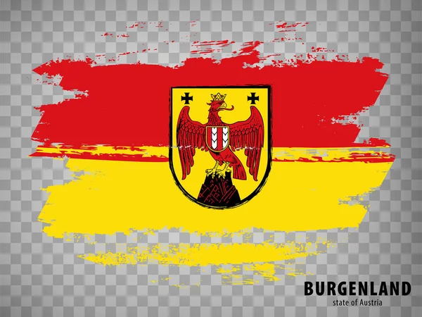 Bandiera Del Burgenland Pennellate Bandiera Del Burgenland Sfondo Trasparente Progettazione — Vettoriale Stock