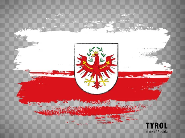 Tiroli Ecsetvonások Zászlaja Flag Tyrol Átlátszó Háttérrel Weboldal Design App — Stock Vector