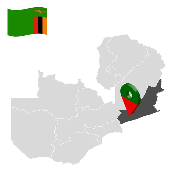 Localização Província Oriental Mapa Zâmbia Sinal Localização Semelhante Bandeira Província — Vetor de Stock