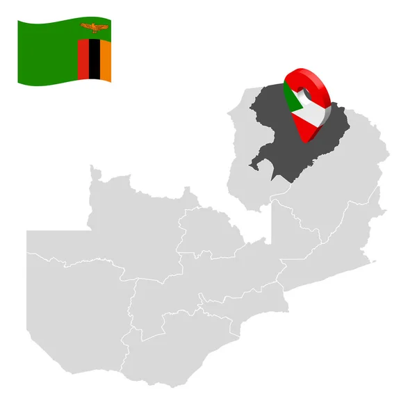 Ubicación Provincia Del Norte Mapa Zambia Signo Ubicación Similar Bandera — Archivo Imágenes Vectoriales