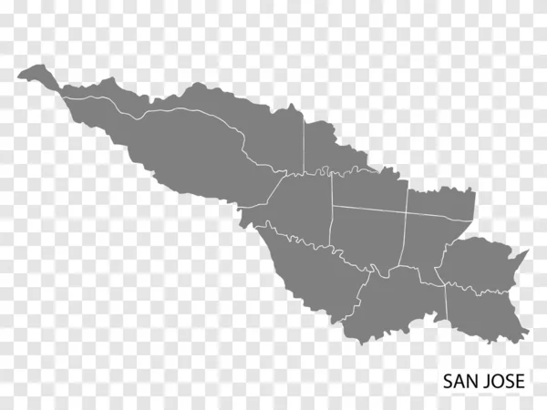 High Quality Map San Jose Capital Costa Rica Borders Regions — Stock Vector