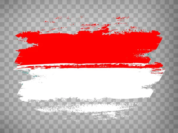 Bandiera Indonesia Pennello Ictus Sfondo Bandiera Dell Indonesia Sul Backrgound — Vettoriale Stock