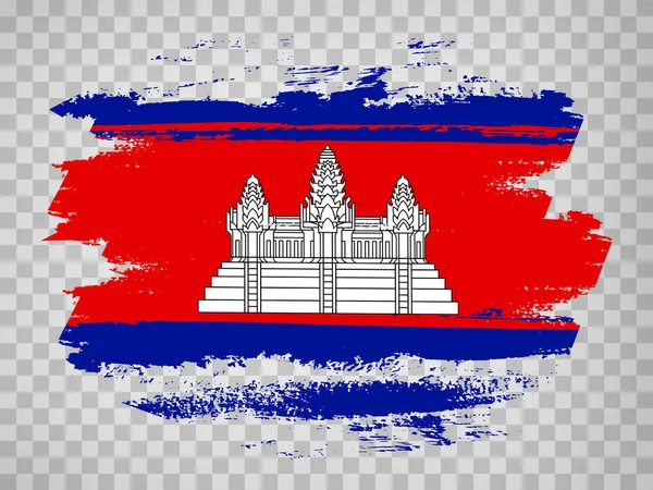 Zászló Kambodzsa Ecset Stroke Háttér Zászló Kambodzsa Átlátszó Backrgound Weboldal — Stock Vector