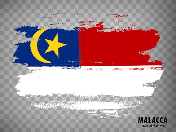 Bendera Malaka Dari Sapuan Kuas Flag State Malacca Malaysia Dengan - Stok Vektor