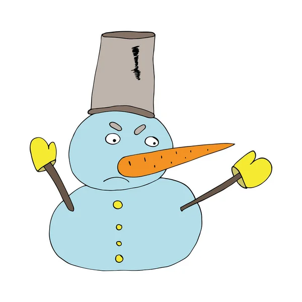 Злой снеговик. Векторный символ. — стоковый вектор