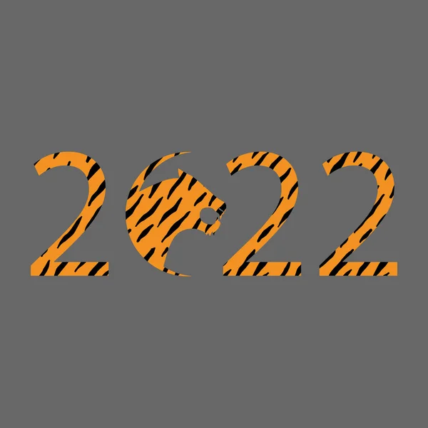 Tigre vetorial 2022. Ano do tigre 2022. — Vetor de Stock