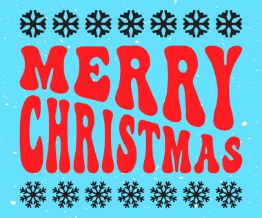 Mutlu noel tipografi tasarımı, afiş, tebrik kartı, poster, broşür kapağı veya diğer baskı ürünleri, Vektör illüstrasyon