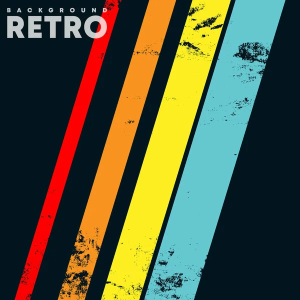 Retro-Design Hintergrund mit Vintage Grunge Textur und farbigen Streifen. Vektorillustration — Stockvektor