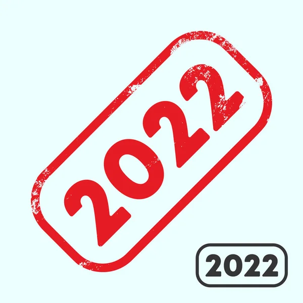 2022年的橡皮图章,质地粗糙,图案干净.矢量说明 — 图库矢量图片