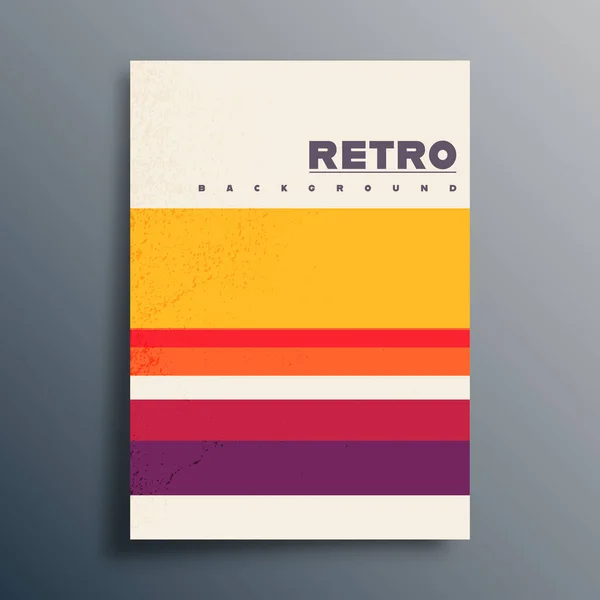 Fondo de diseño retro con textura grunge vintage y rayas de colores. Ilustración vectorial — Vector de stock